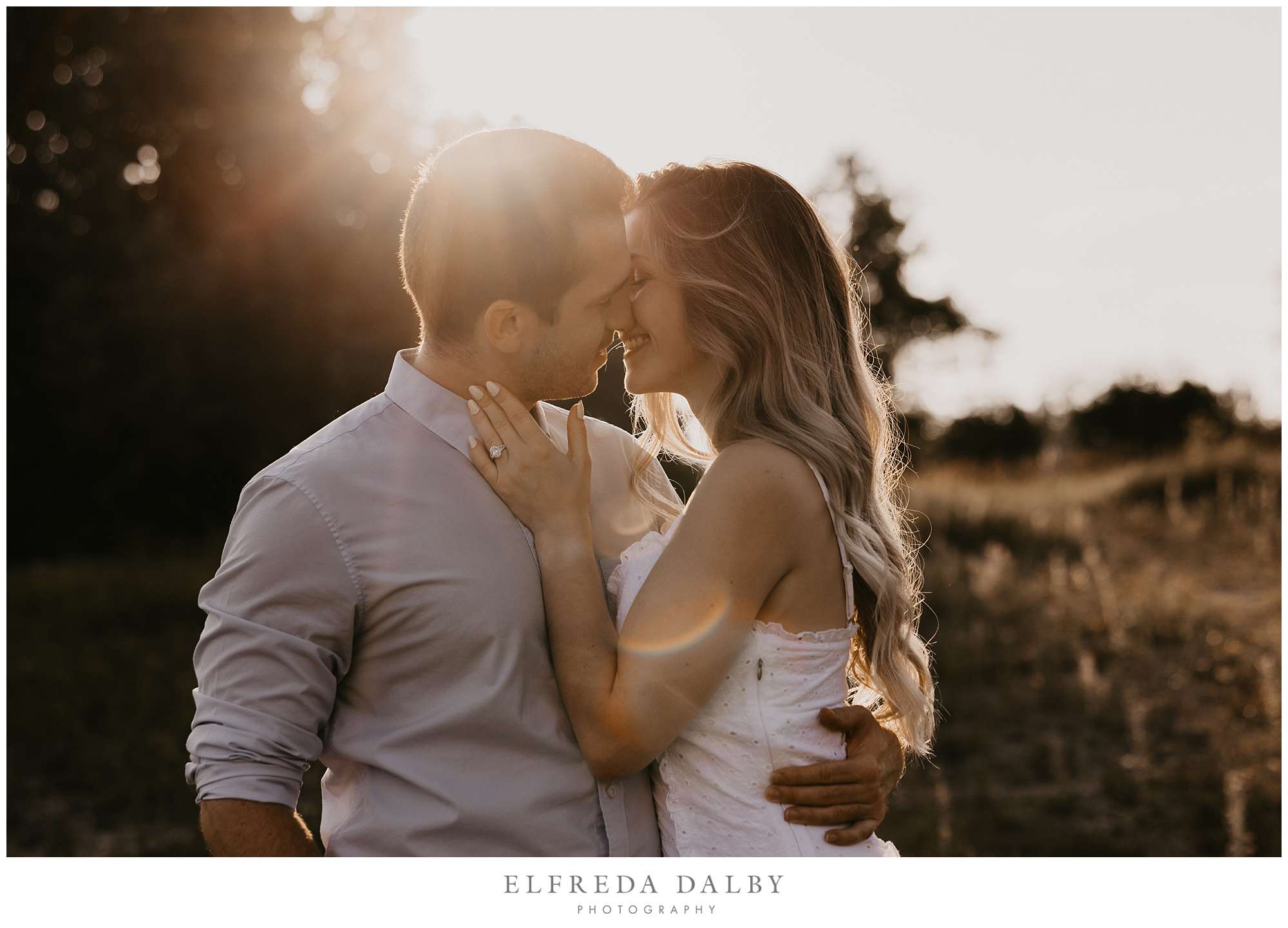 Romantic couple during sunset